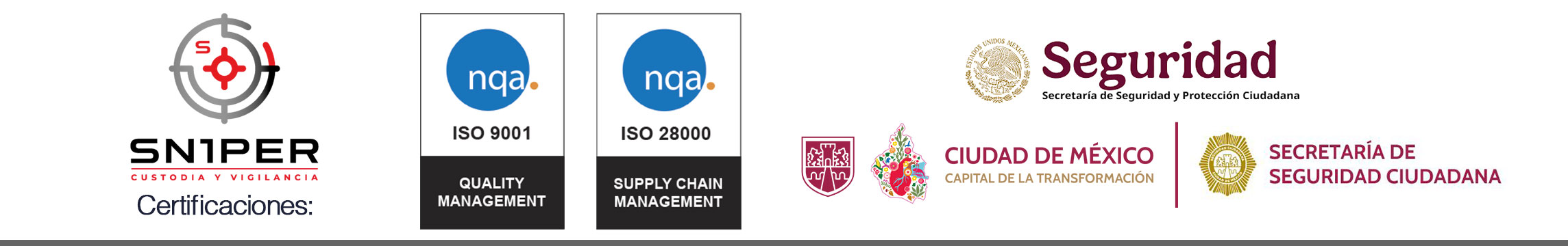 Certificaciones oficiales que avalan nuestros servicios de seguridad privada y custodia para transporte de carga.